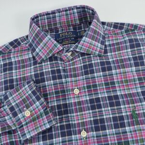 Polo Ralph Lauren Performance Flannel Plaid Shirt  Mens Classic Fit Small‎